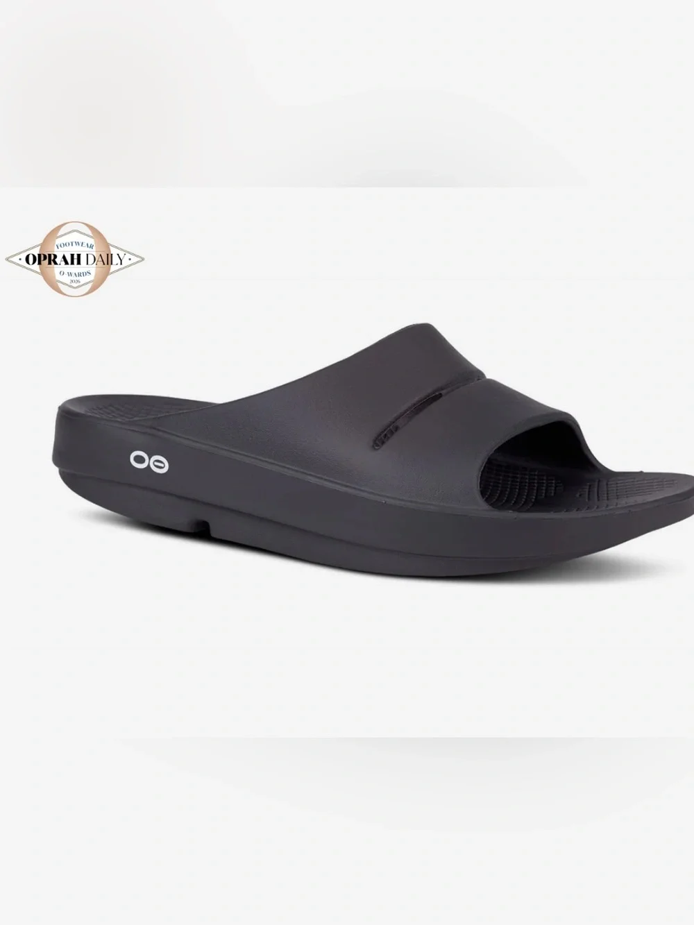 OOFOS Men's Black Slide Sandals